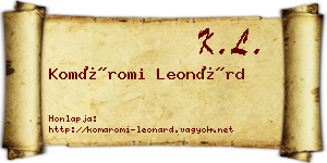 Komáromi Leonárd névjegykártya