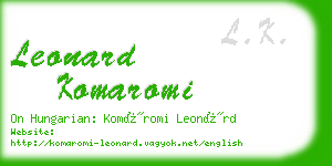 leonard komaromi business card